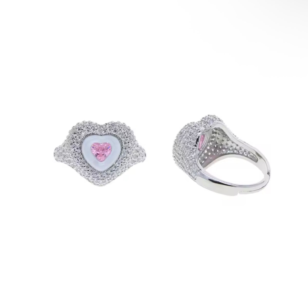 White heart ring