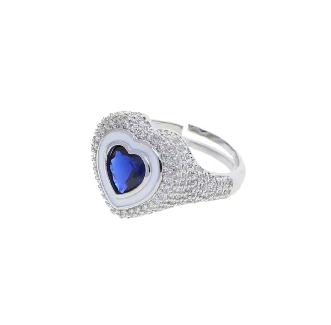 Blue heart ring