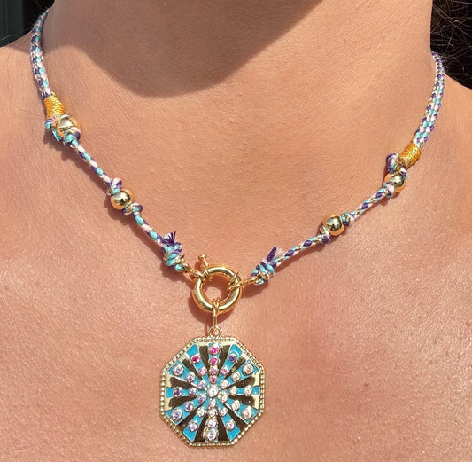 Bohemian sky blue necklace