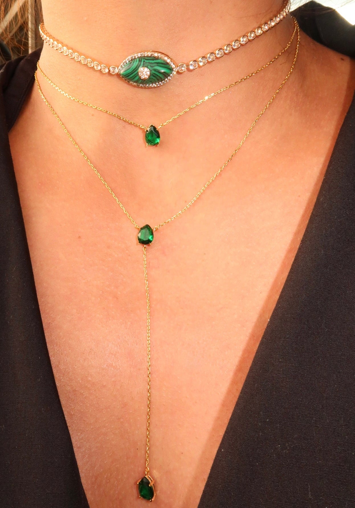 Emerald eye necklace