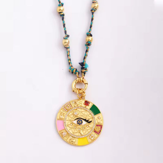 Bohemian eye necklace
