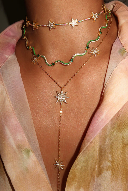 Stars necklaces with mermaid necklace