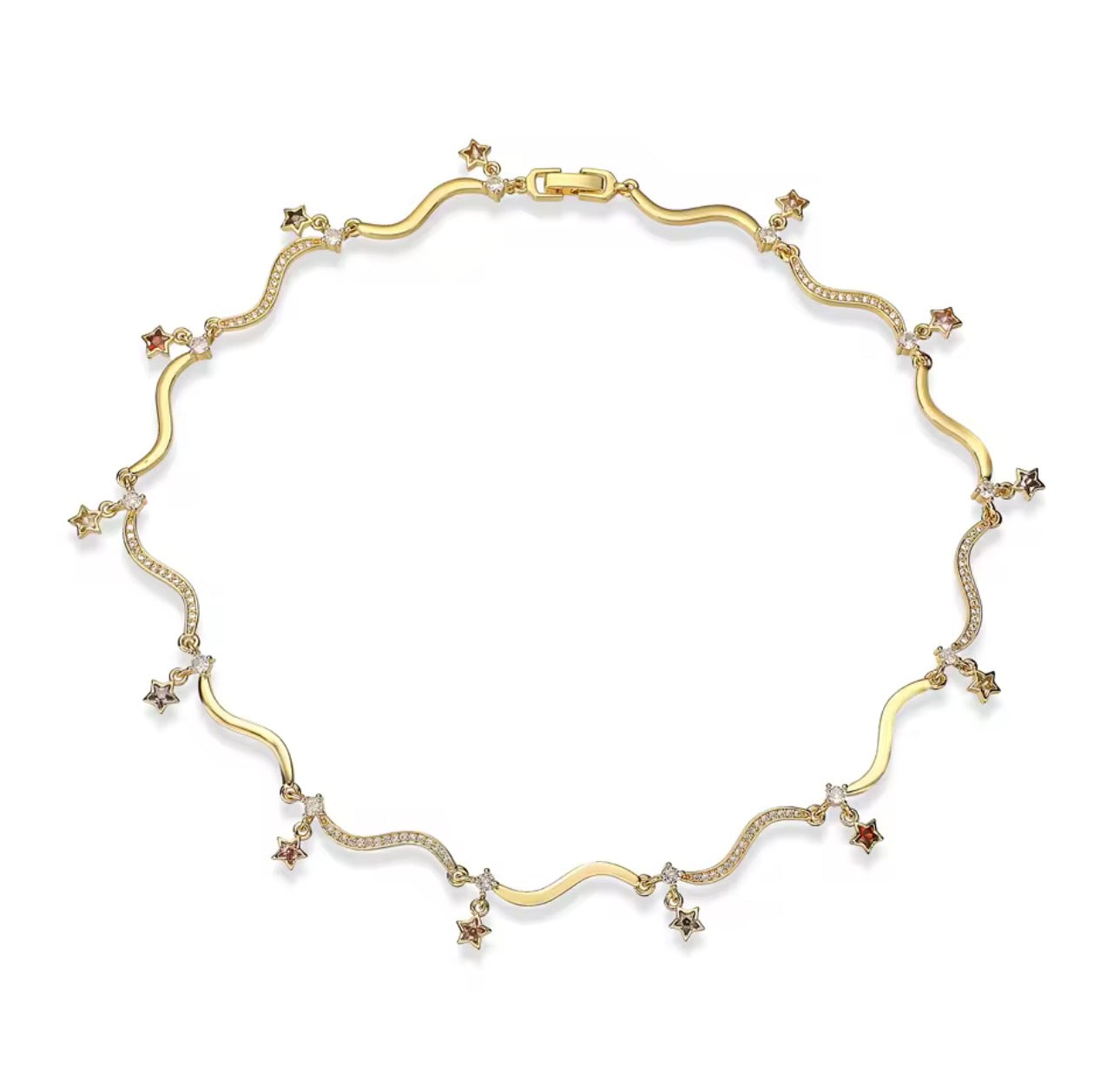 Starlit waves necklace