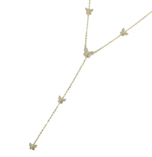 Butterfly dropdown necklace