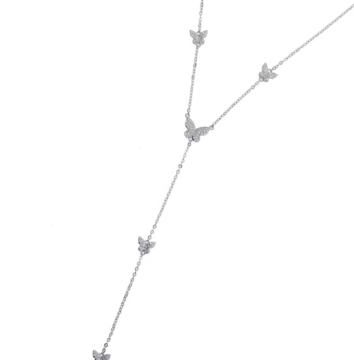 Butterfly dropdown necklace